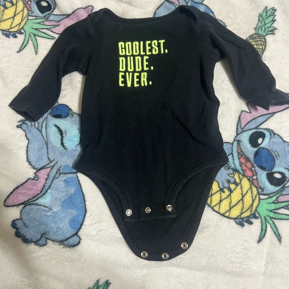 Carter's Black Bodysuit with Neon Green Print